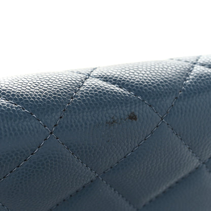 Chanel Shiny Caviar Quilted Enamel CC Wallet On Chain WOC Blue 12 of 12