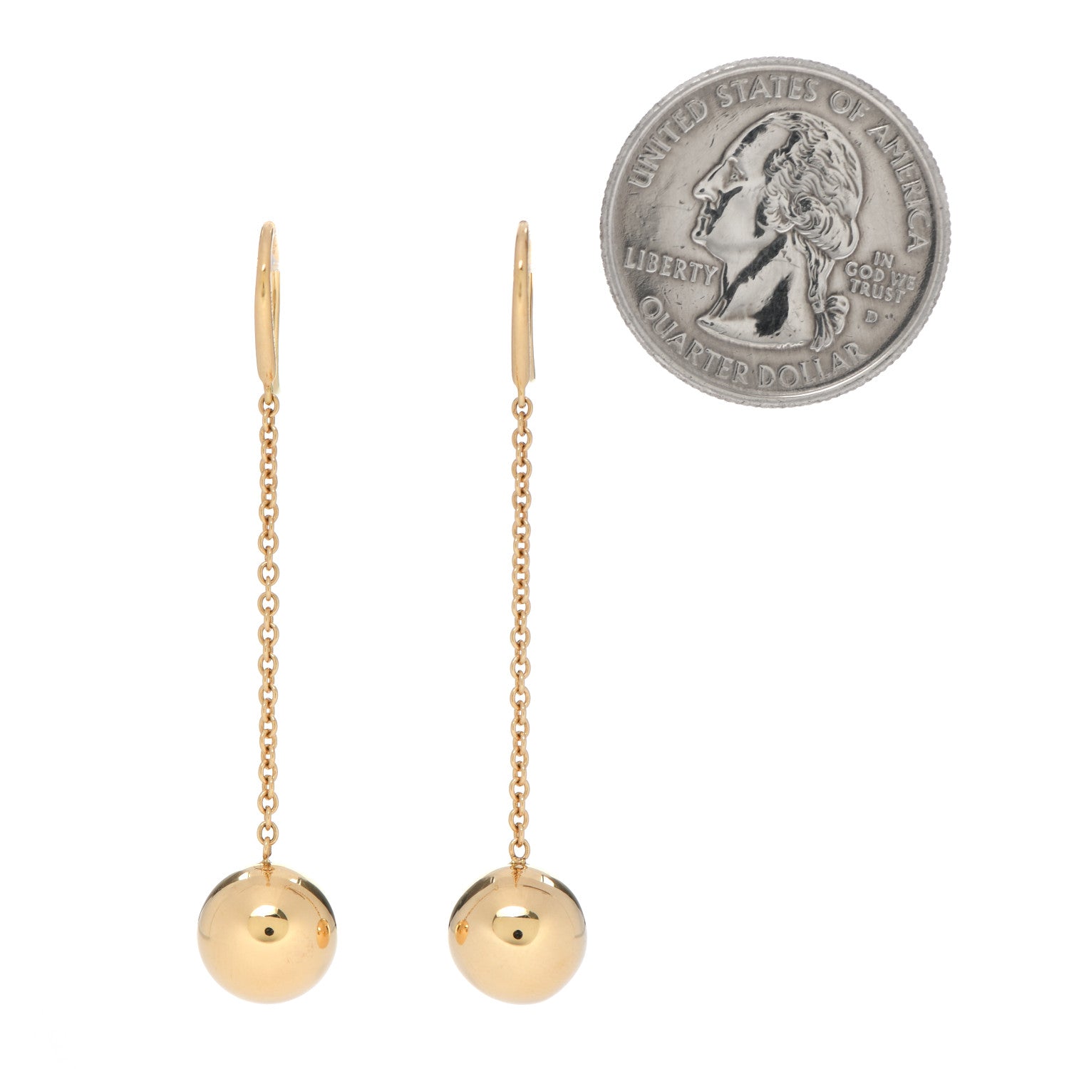 Tiffany 18K Yellow Gold 10mm HardWear Ball Hook Drop Earrings 2 of 4