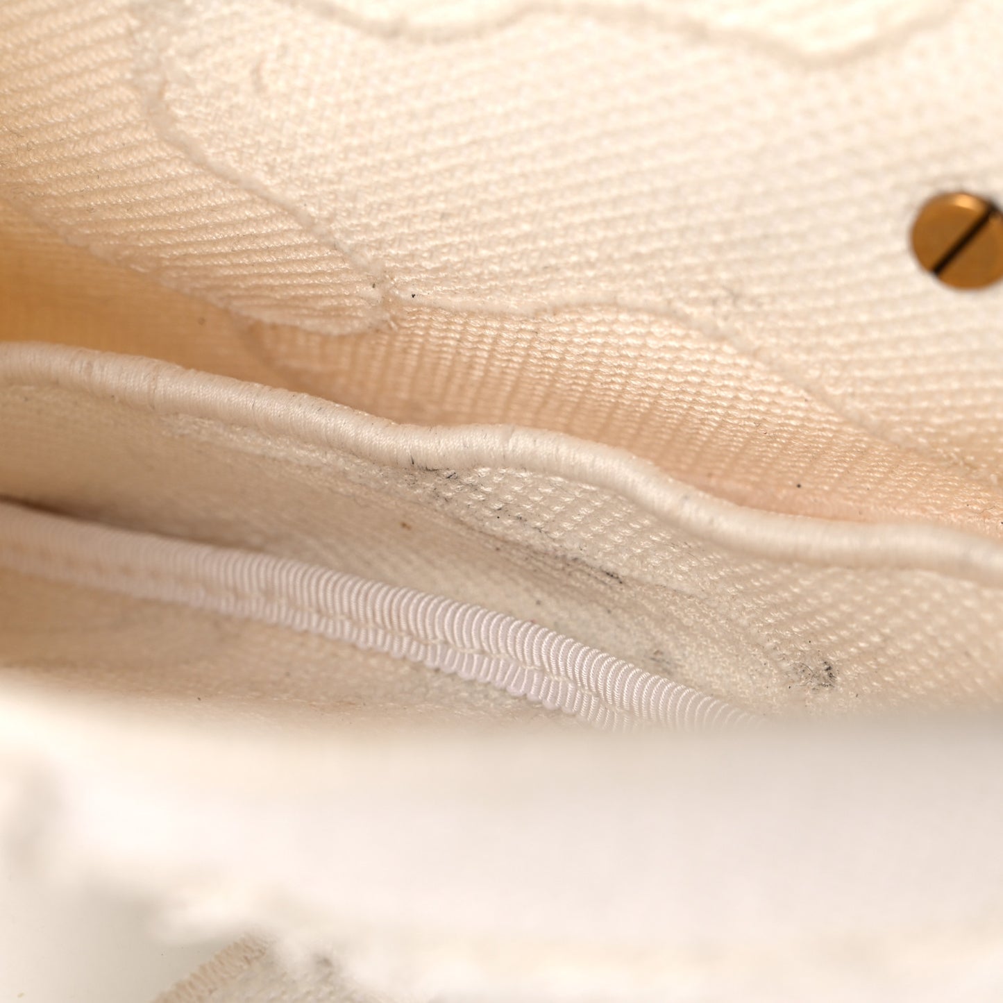 Canvas Embroidered Camouflage Saddle Bag White