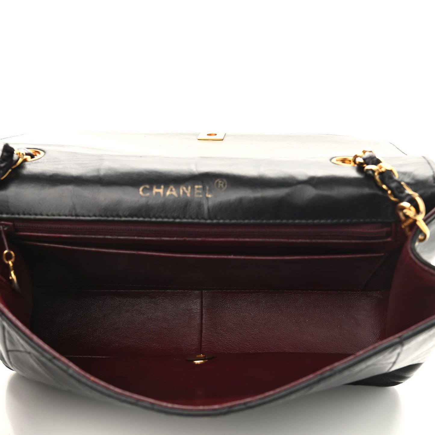 Lambskin Quilted Medium Single Flap Black