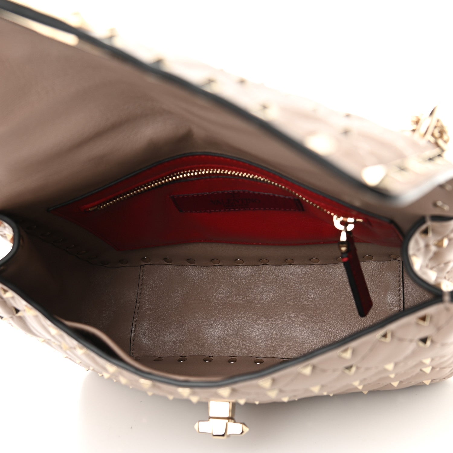 Valentino Garavani Nappa Medium Rockstud Spike Shoulder Bag Poudre 5 of 9