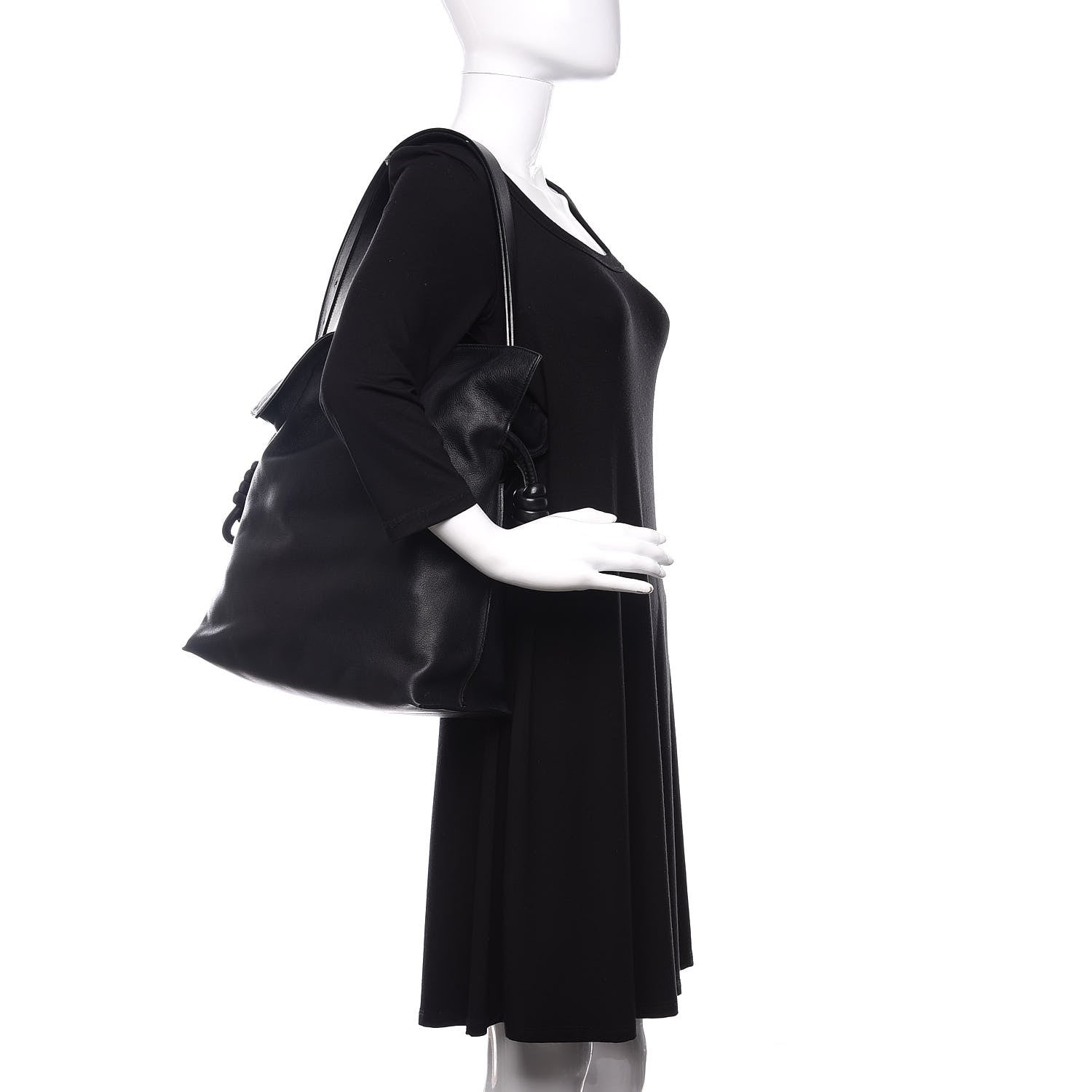 Loewe Calfskin Flamenco Knot Bag Black 2 of 12