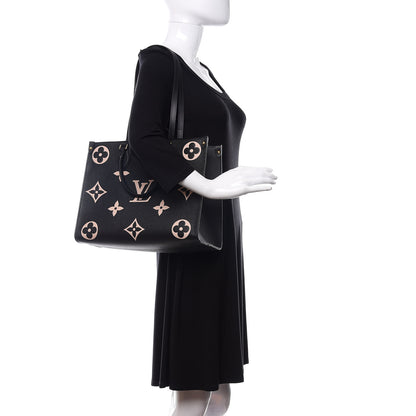 Louis Vuitton Empreinte Monogram Giant Onthego MM Black Beige 2 of 12