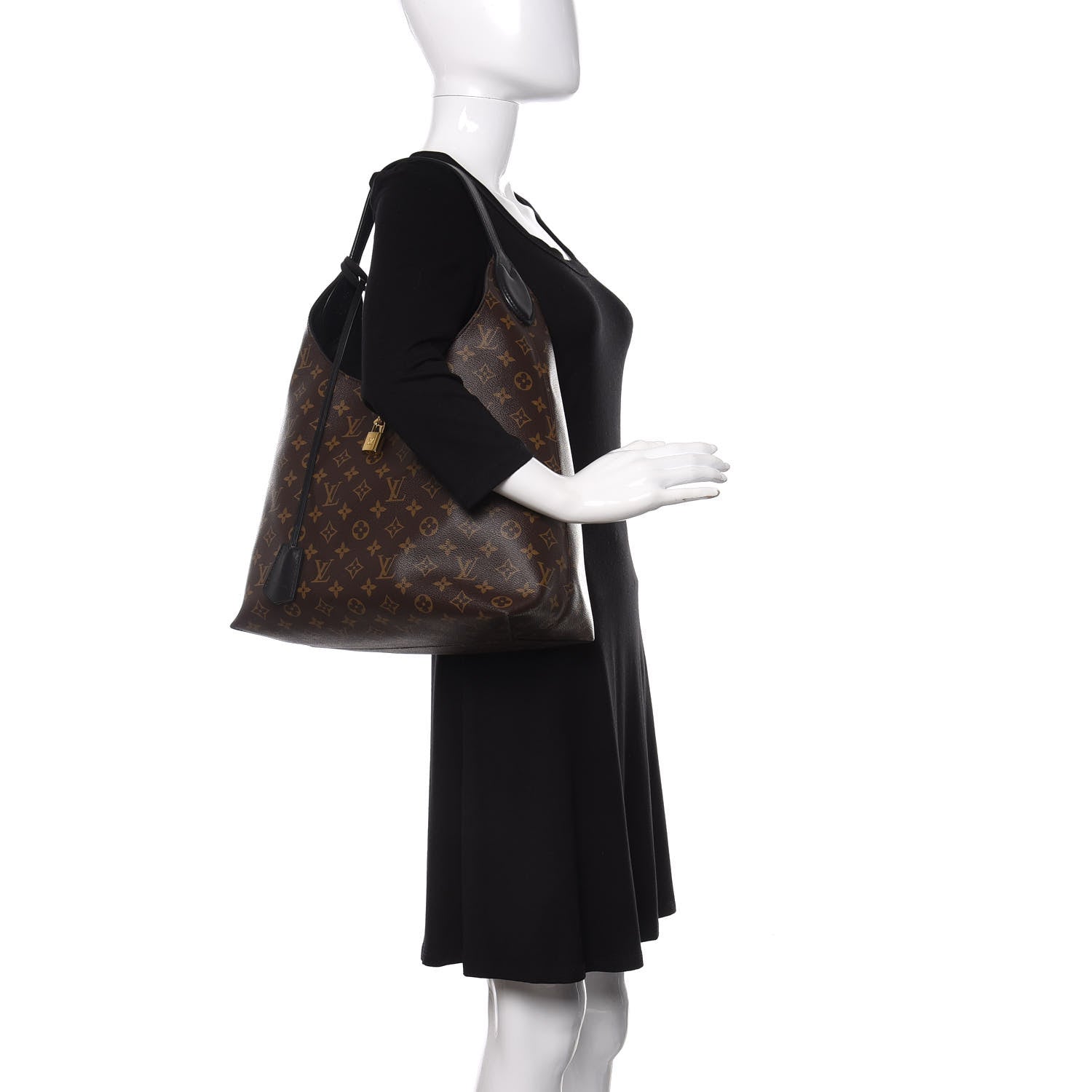 Louis Vuitton Monogram Flower Hobo Black 2 of 10