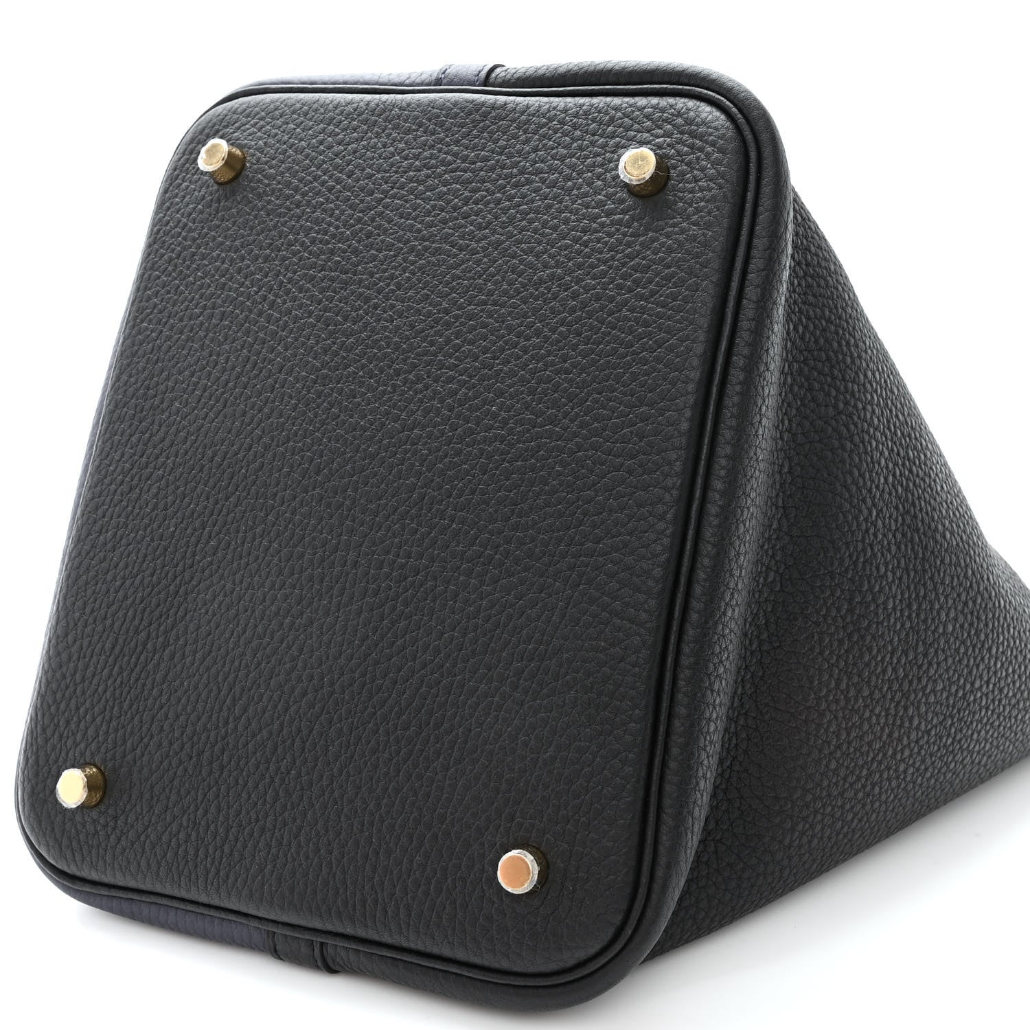 Hermes Taurillon Clemence Casaque Picotin Lock 22 MM Bleu Nuit Black Blue Frida 10 of 11