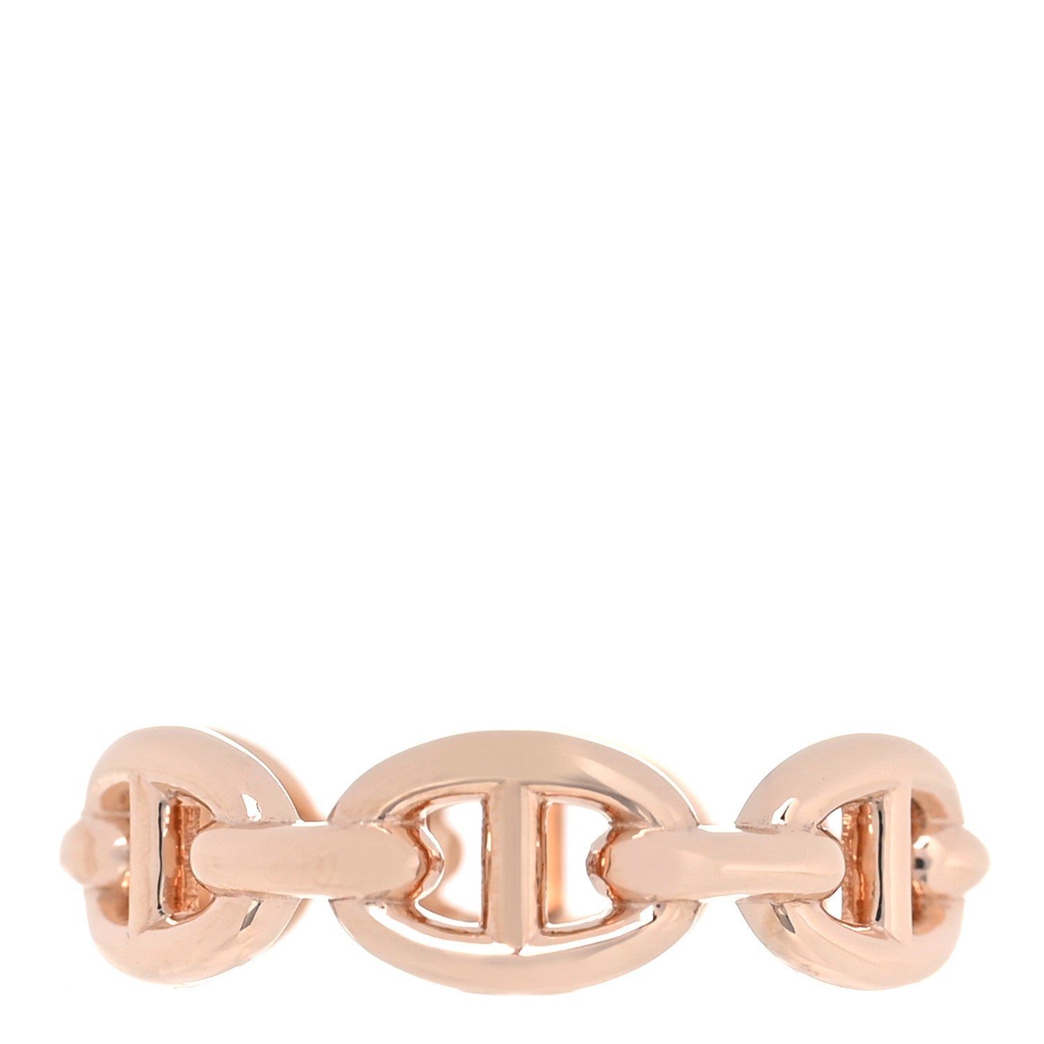 Hermes 18K Rose Gold PM Chaine D'Ancre Enchainee Ring 52 6 1 of 6