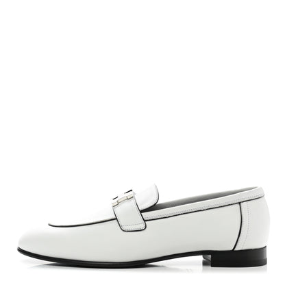 Hermes Calfskin Womens Paris Loafers 38 White 1 of 9