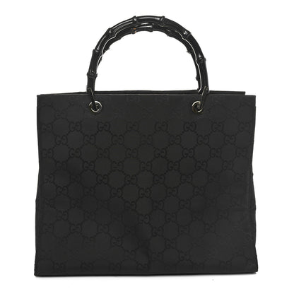 Gucci Nylon Monogram Bamboo Handle Bag Black 1 of 11