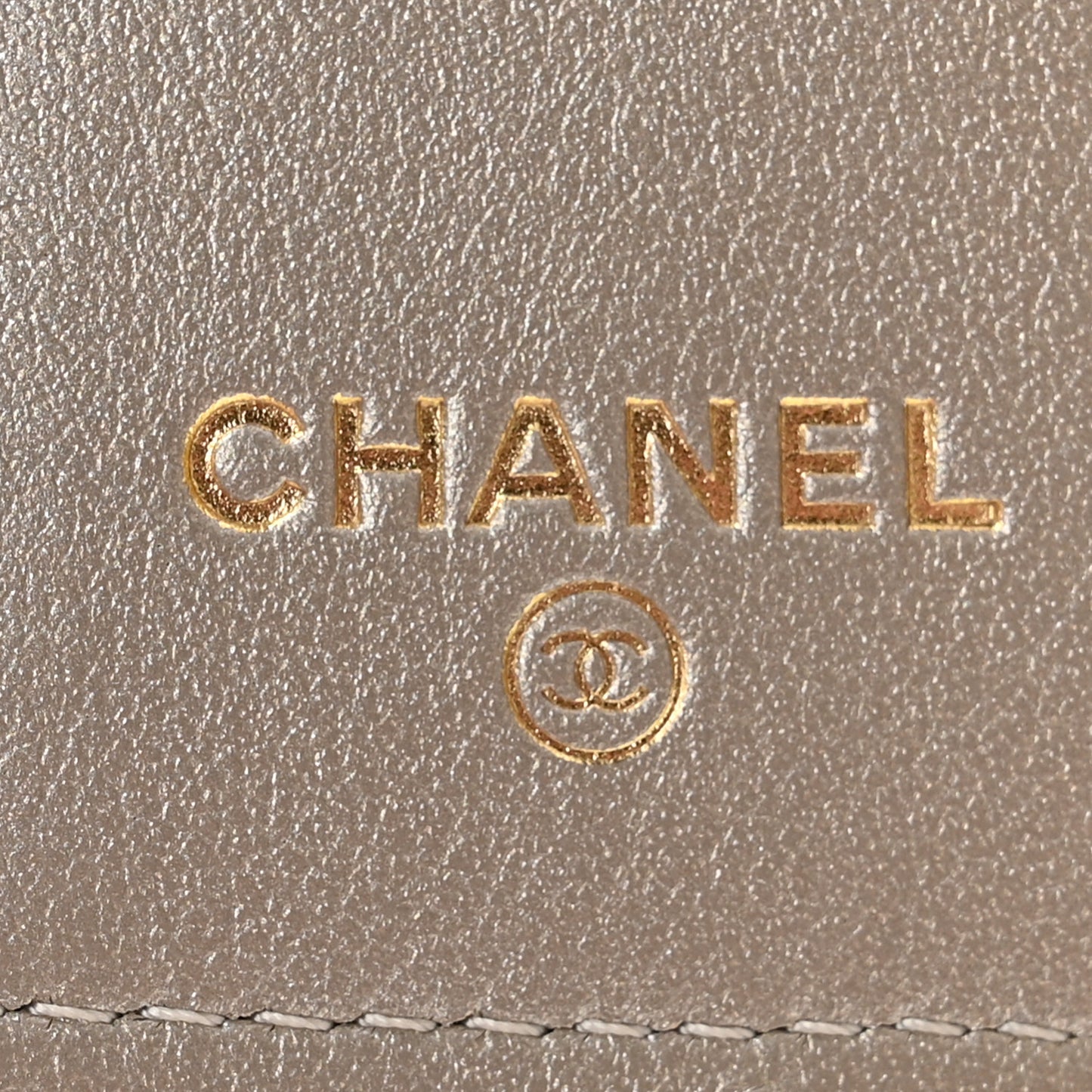 Metallic Aged Calfskin Quilted Reissue Compact Wallet Gold