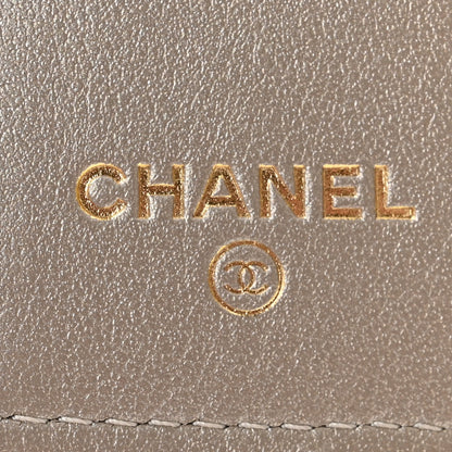 Chanel Metallic Aged Calfskin Quilted Reissue Compact Wallet Gold 6 of 9
