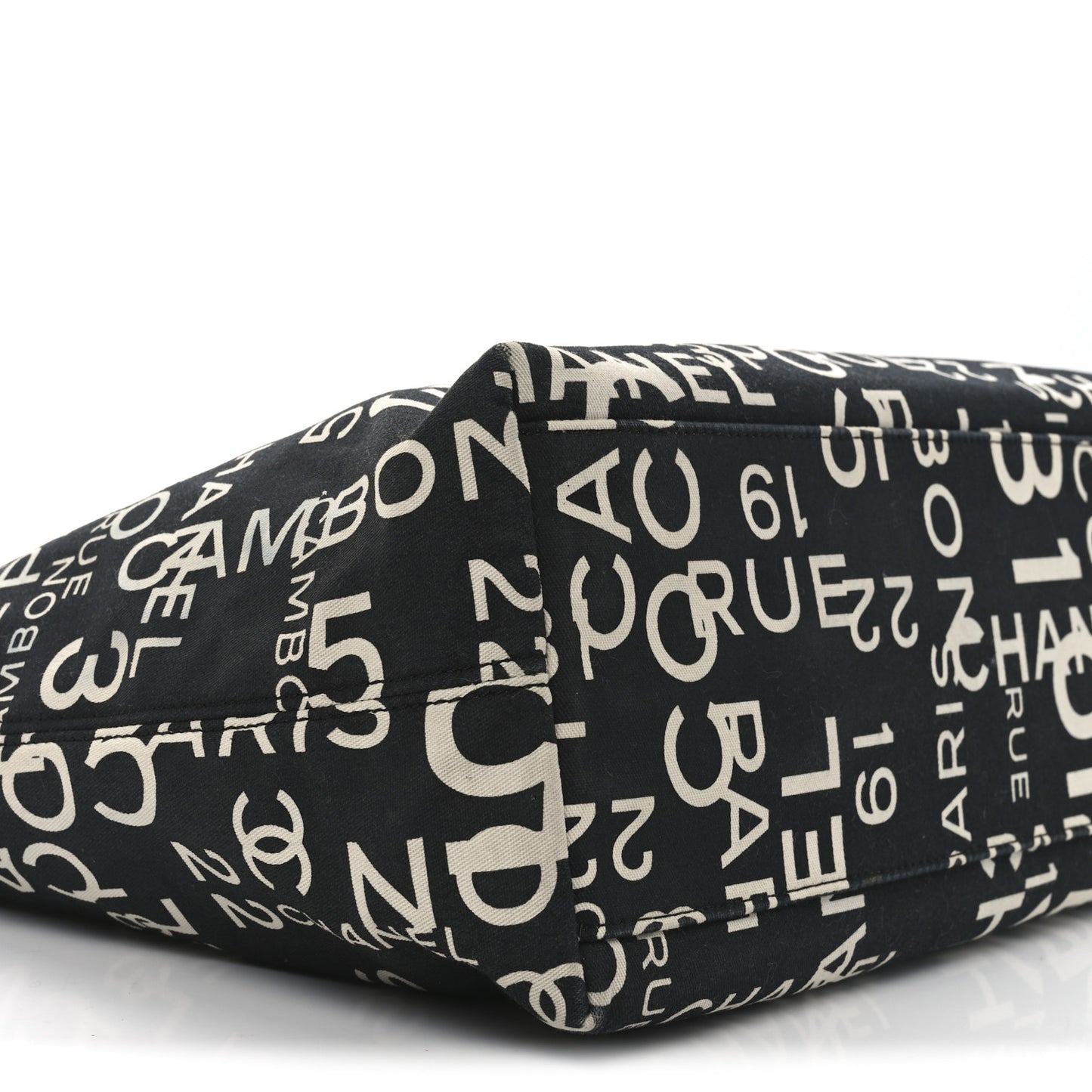 Canvas 31 Rue Cambon Beach Tote Black