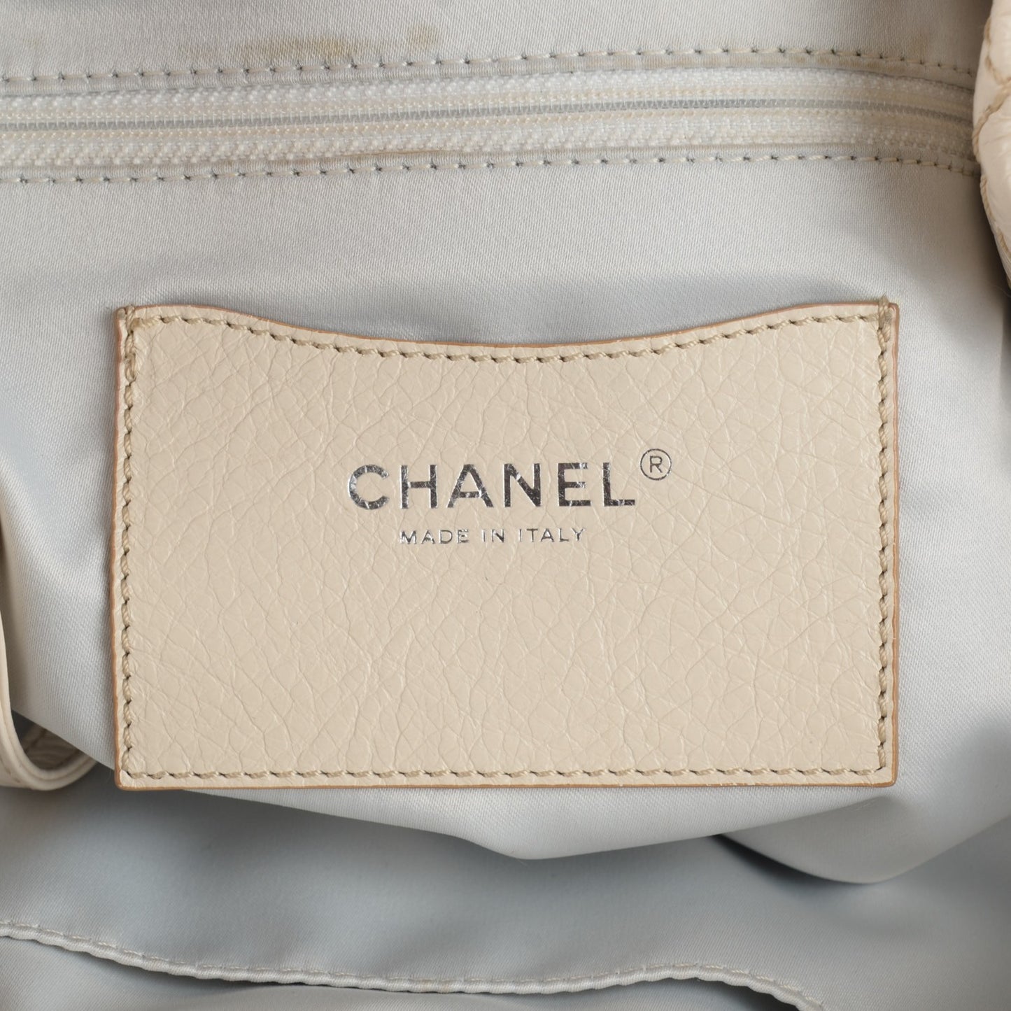 Glazed Calfskin On The Road Drawstring Tote Ivory