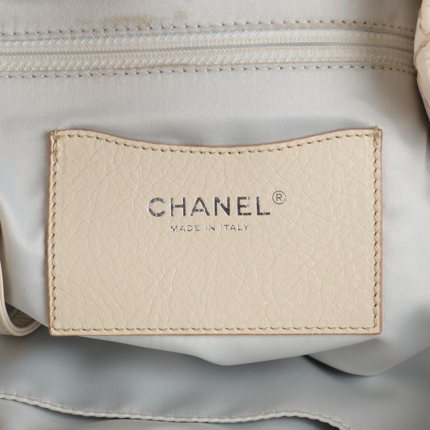 Chanel Glazed Calfskin On The Road Drawstring Tote Ivory 6 of 9