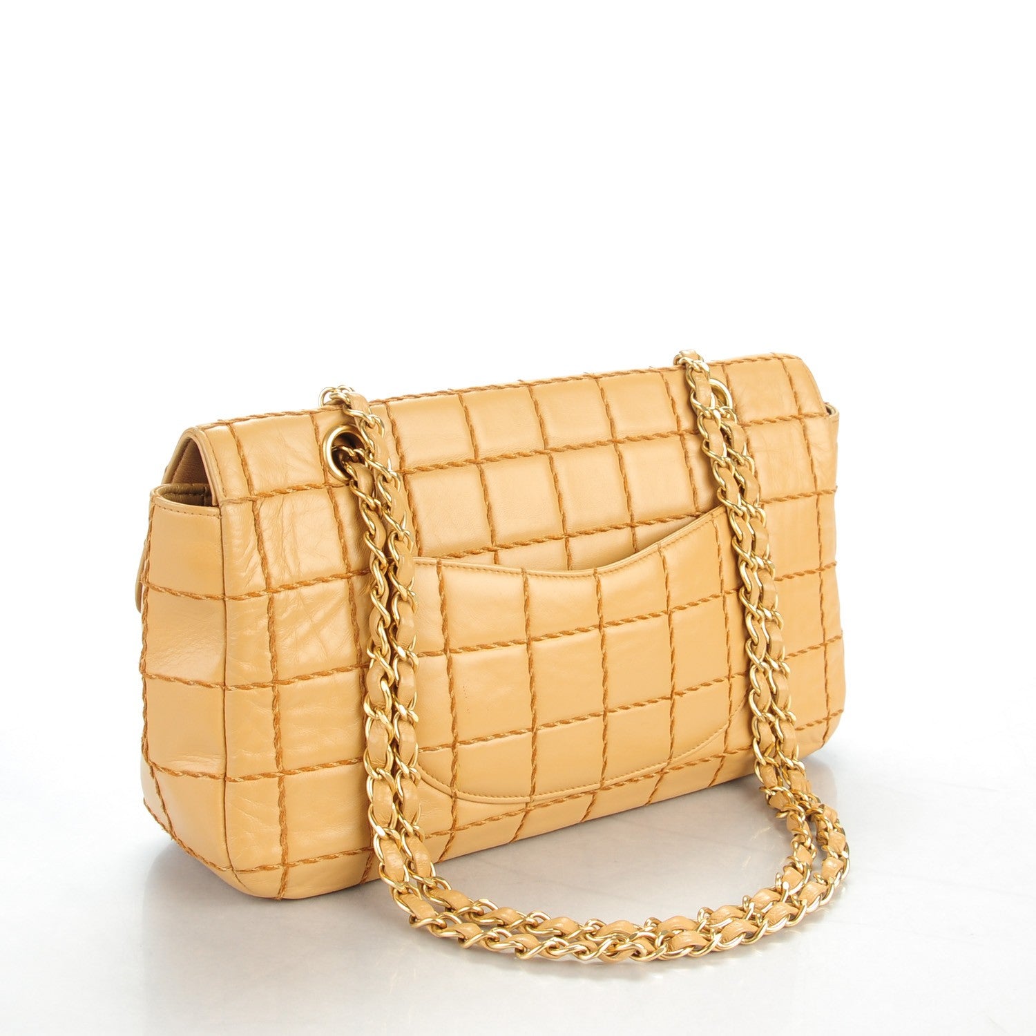 Chanel Lambskin Square Double Stitch Flap Beige 4 of 10