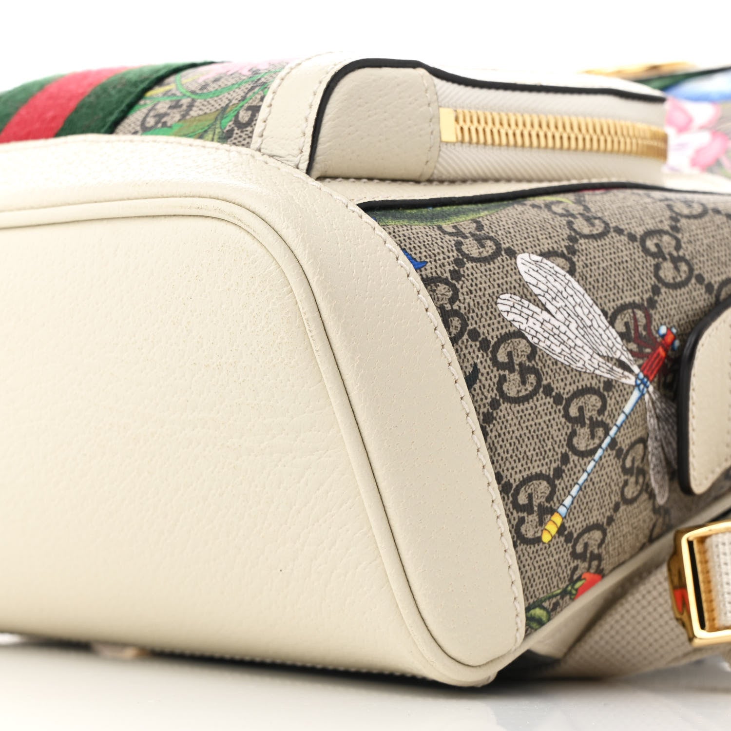 Gucci GG Supreme Monogram Flora Web Small Ophidia Day Backpack White 10 of 11