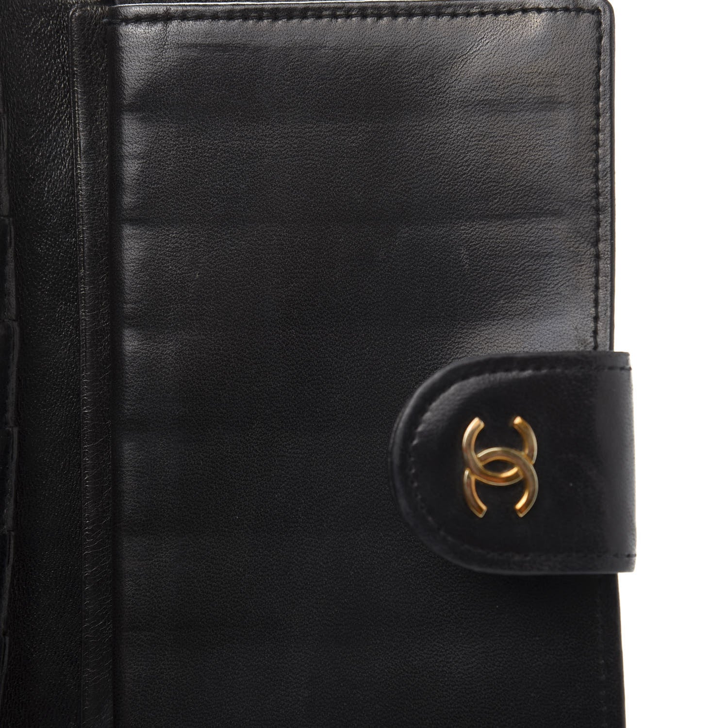 Chanel Lambskin Diamond Stitched French Wallet Black 10 of 11