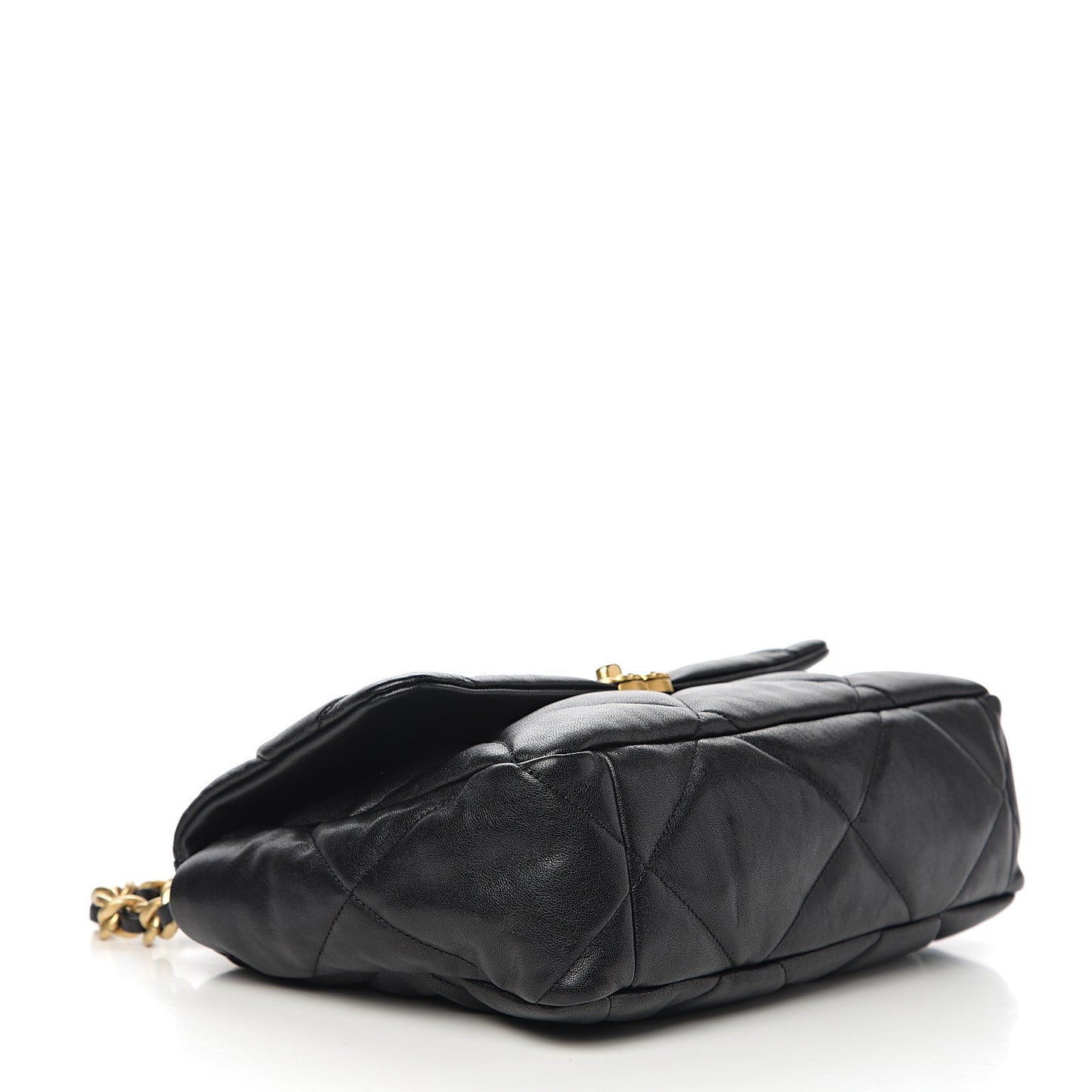 Lambskin Quilted Large 19 Flap Black