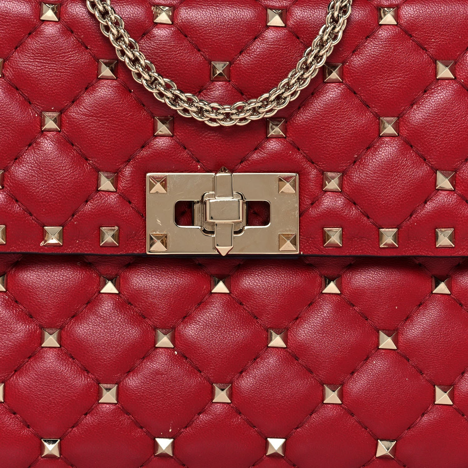Valentino Garavani Nappa Medium Rockstud Spike Shoulder Bag Rosso Valentino 7 of 17