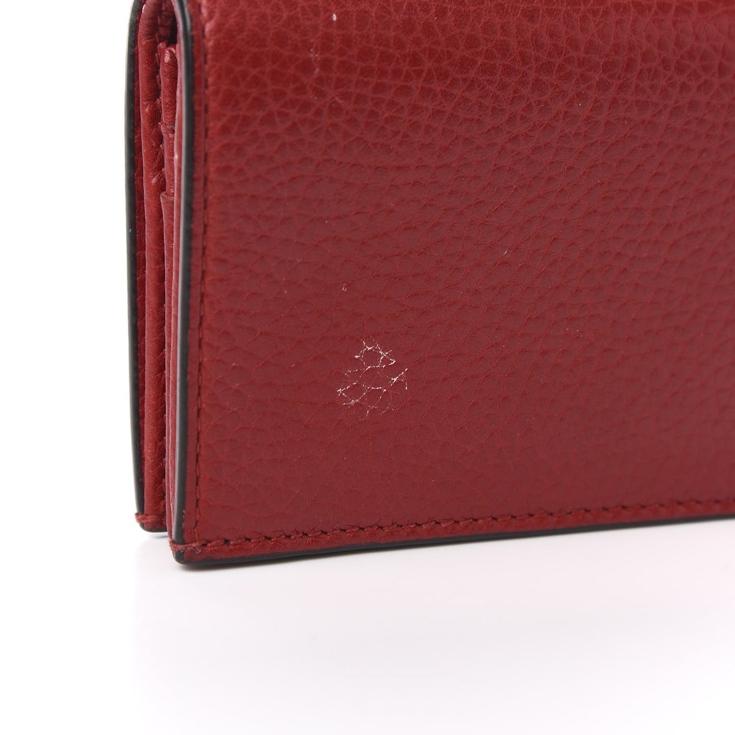 Pebbled Calfskin Animalier Card Case Red