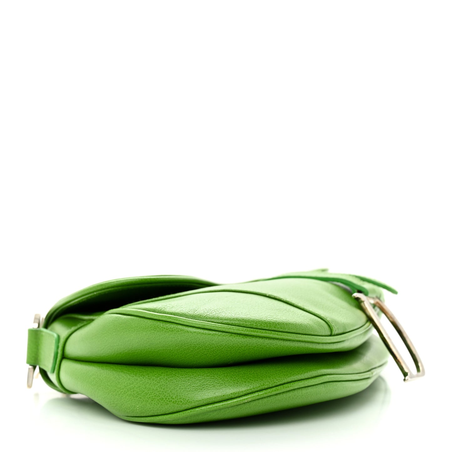 Shiny Goatskin Saddle Bag Green