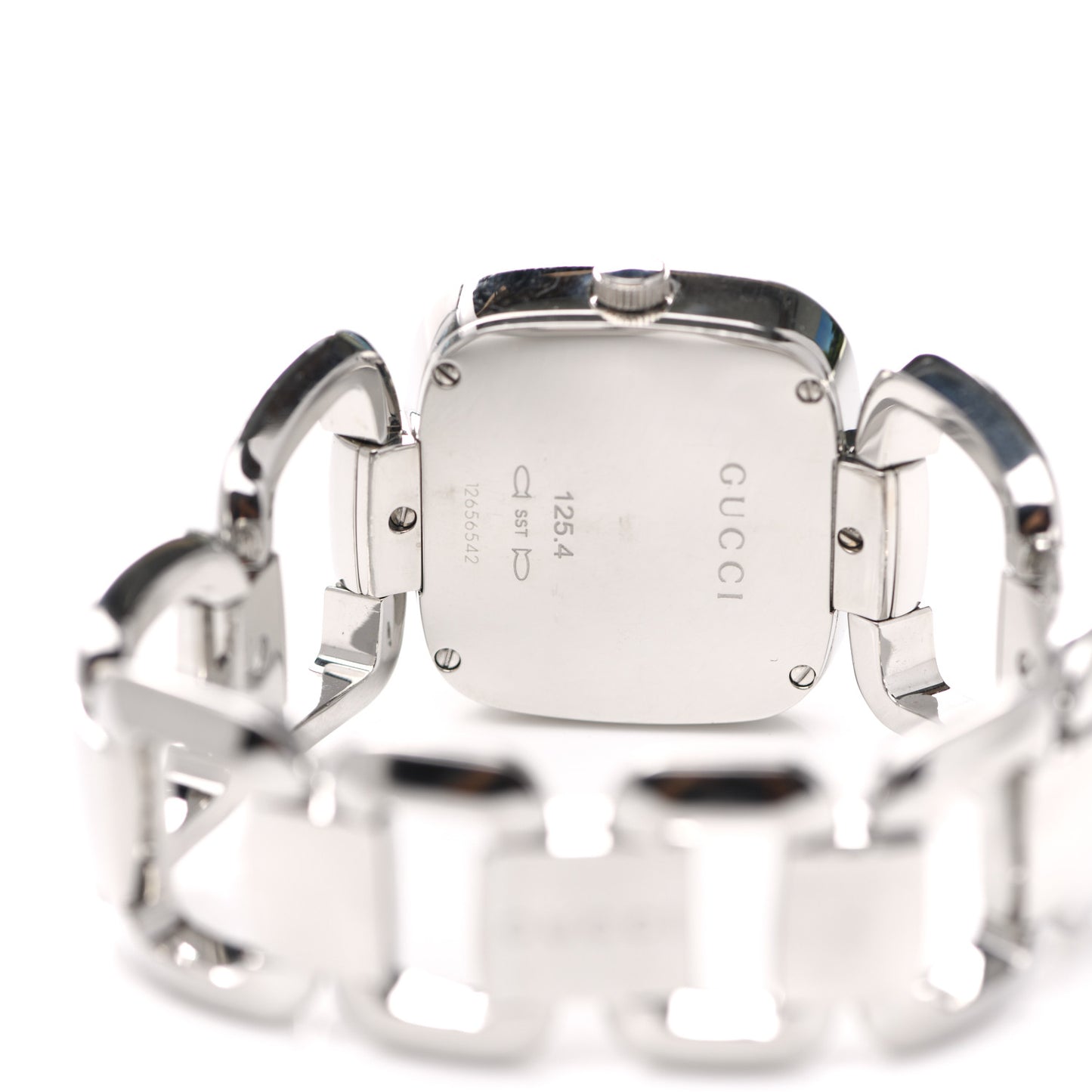 Stainless Steel Diamond 32mm G-Gucci Square Quartz Watch Brown