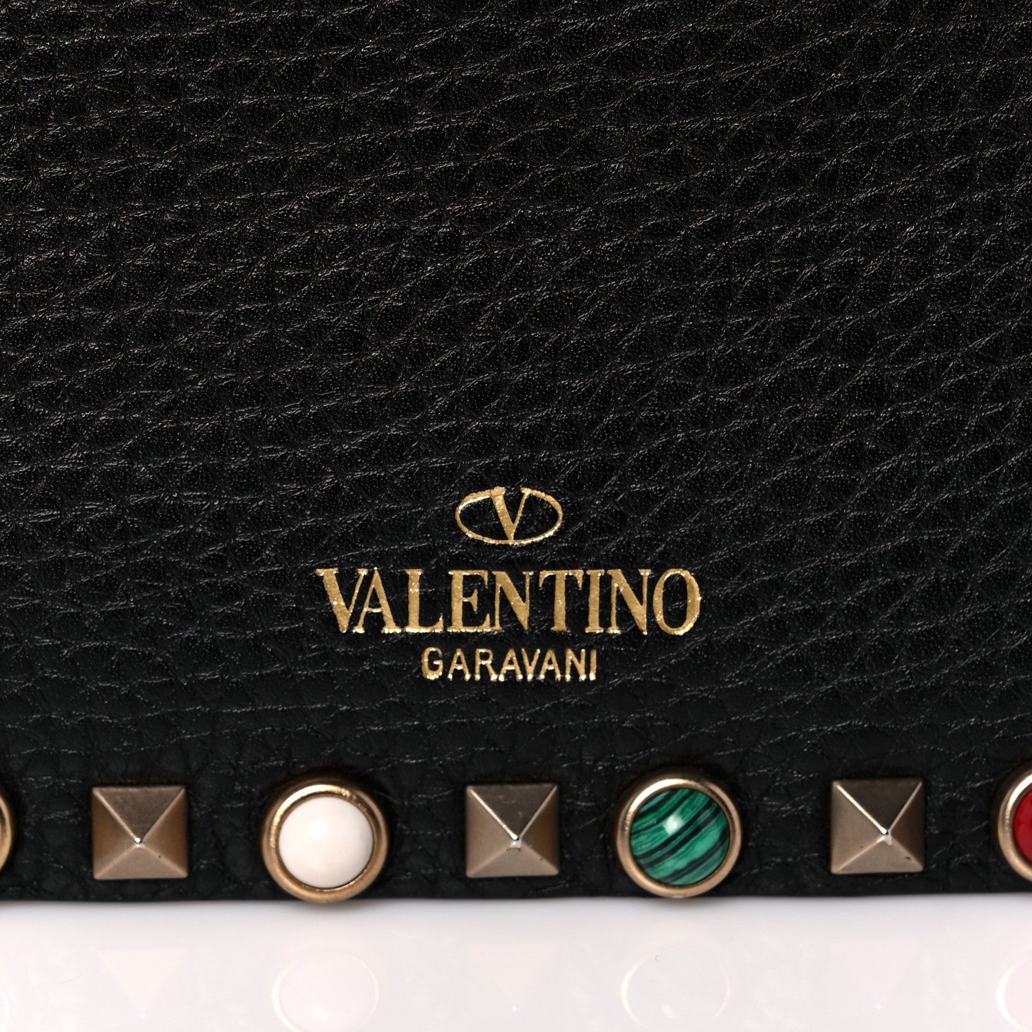 Valentino Garavani Pebbled Calfskin Rockstud Rolling Flip Lock Crossbody Bag Black 10 of 14