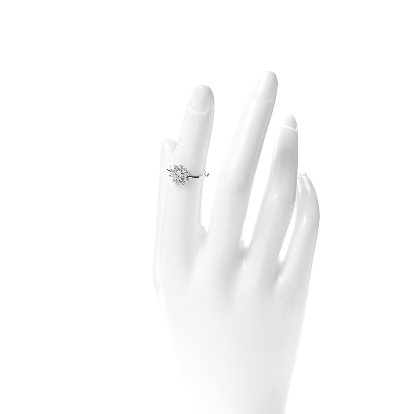 Platinum Diamond Enchant Garden Flower Ring 49 4.75