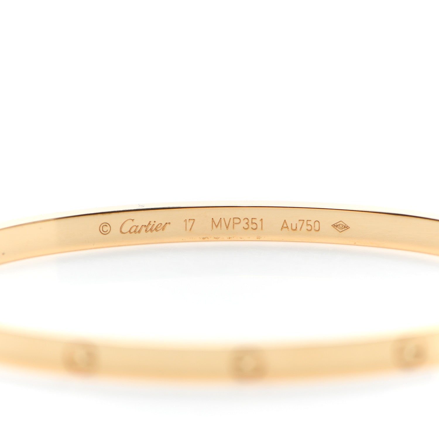 Cartier 18K Yellow Gold Small LOVE Bracelet 17 5 of 7