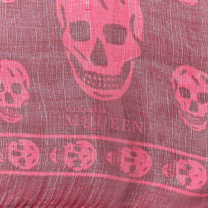 Alexander McQueen Silk Chiffon Skull Scarf Bordeaux 2 of 3