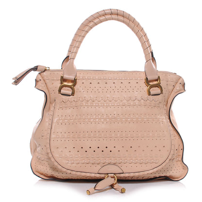 Chloe Lambskin Embroidered Large Marcie Satchel Pink 1 of 6