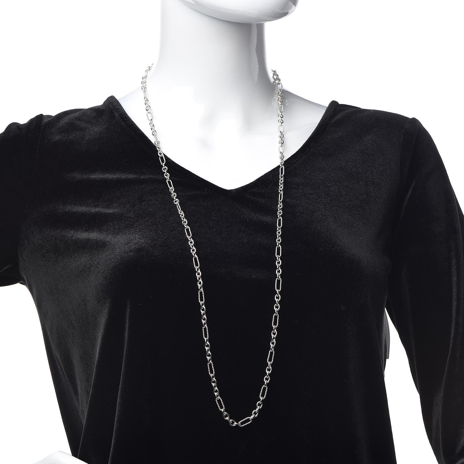 David Yurman Sterling Silver 18K Yellow Gold Link Figaro Link Toggle Necklace 36" 2 of 5