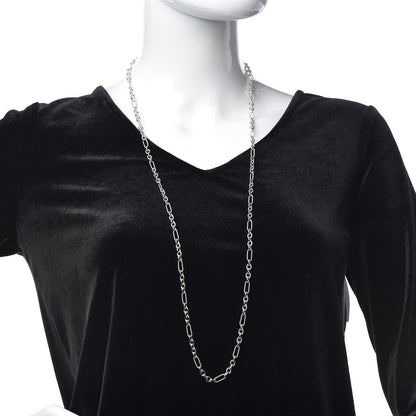 David Yurman Sterling Silver 18K Yellow Gold Link Figaro Link Toggle Necklace 36" 2 of 5