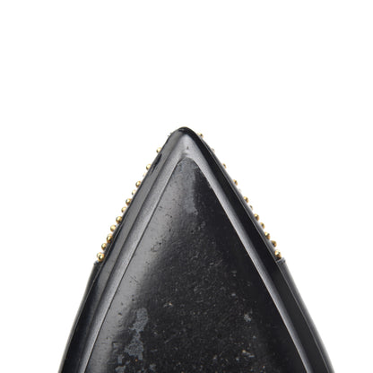 Saint Laurent Calfskin Studded Cap Toe Janis 105 Platform Pumps 38 Black 12 of 25