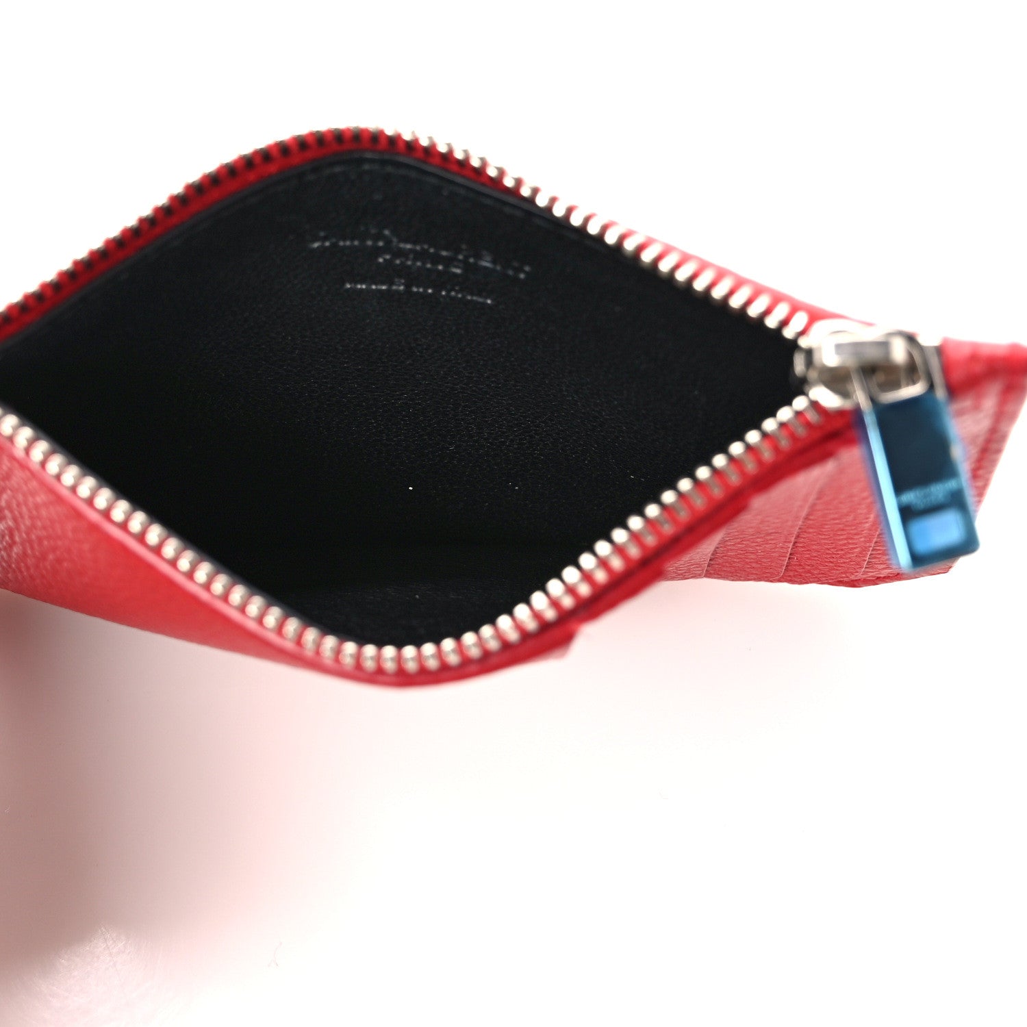 Saint Laurent Grained Calfskin 5 Fragments Zip Pouch Card Holder New Red 5 of 8