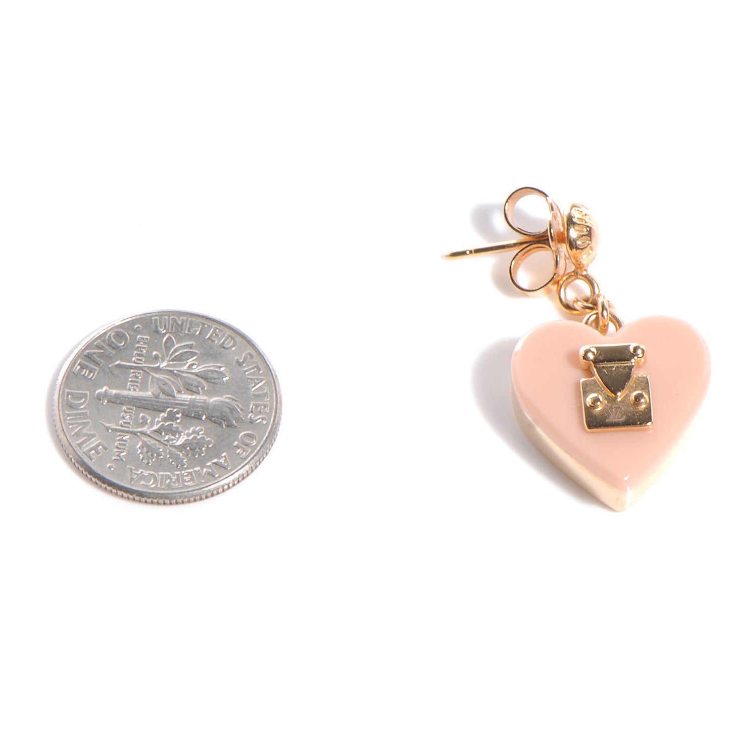 Lock Me Heart Earrings Suede Rose