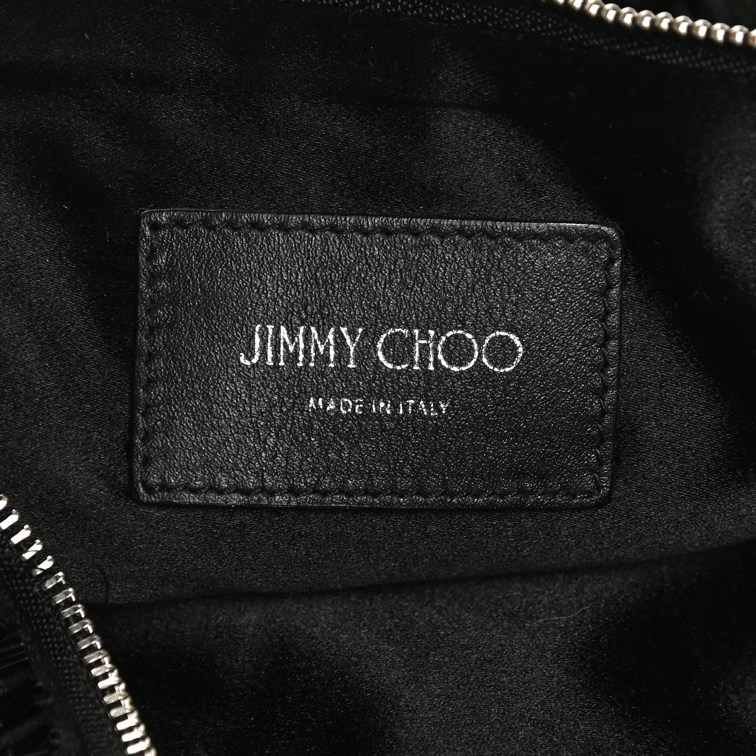 Jimmy Choo Satin Bead Embellished Callie Fringe Tassel Chain Evening Bag Black 6 of 12