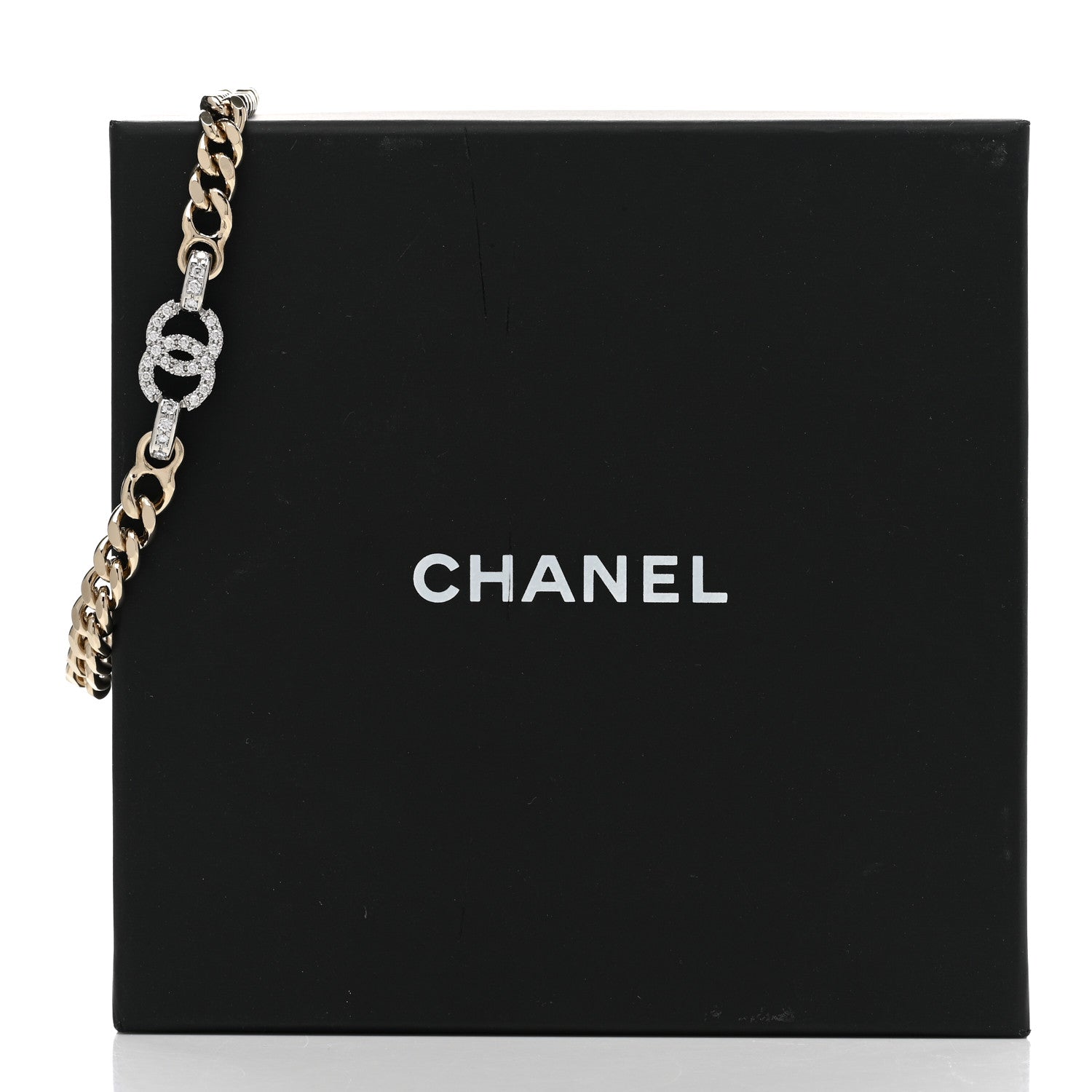 Chanel Crystal Chain CC Link Bracelet Gold Silver 5 of 5