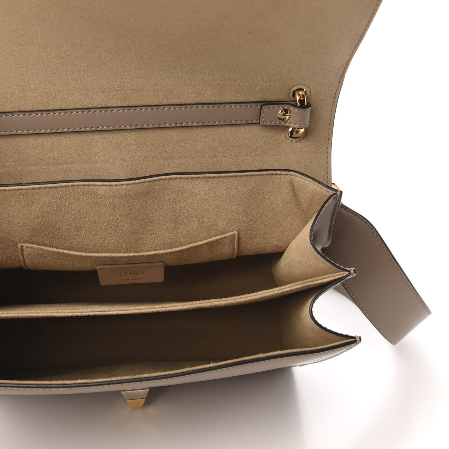 Vitello Liberty FF 1974 Embossed Kan I Shoulder Bag Tortora