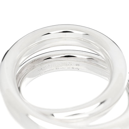 Hermes Sterling Silver MM Vertige Ring 49 5 4 of 6