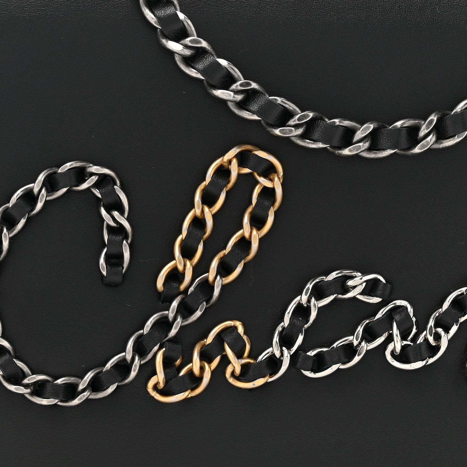 Chanel Calfskin Chain 20s Signe Wallet on Chain WOC Black 9 of 16