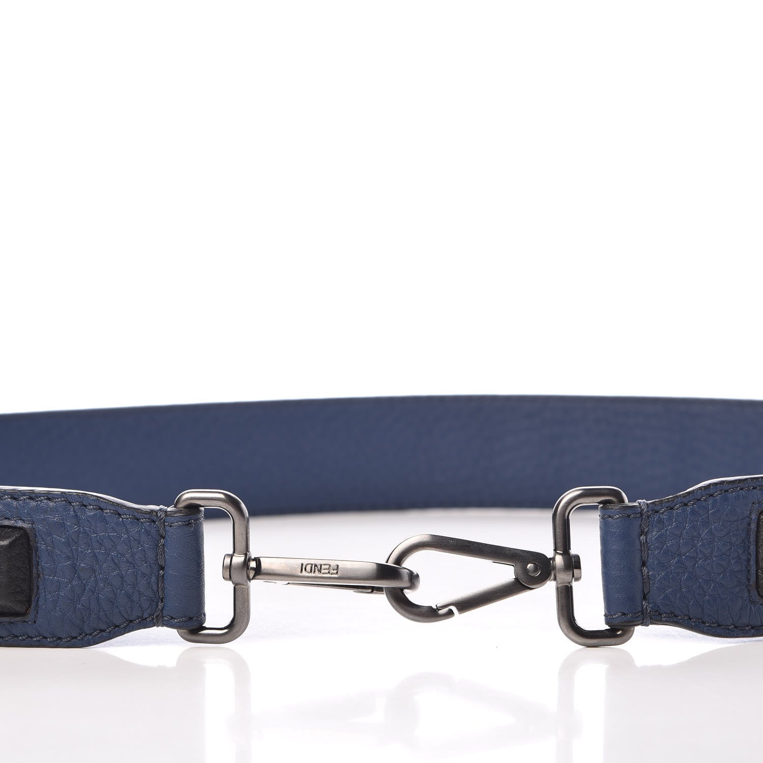 Fendi Cuoio Romano Bi-Color Studded Strap You Blue Marine Black 3 of 3