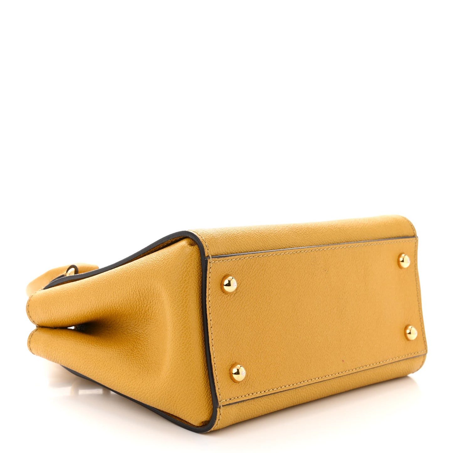 Soft Grain Calfskin Small Buckle Tote Bright Straw