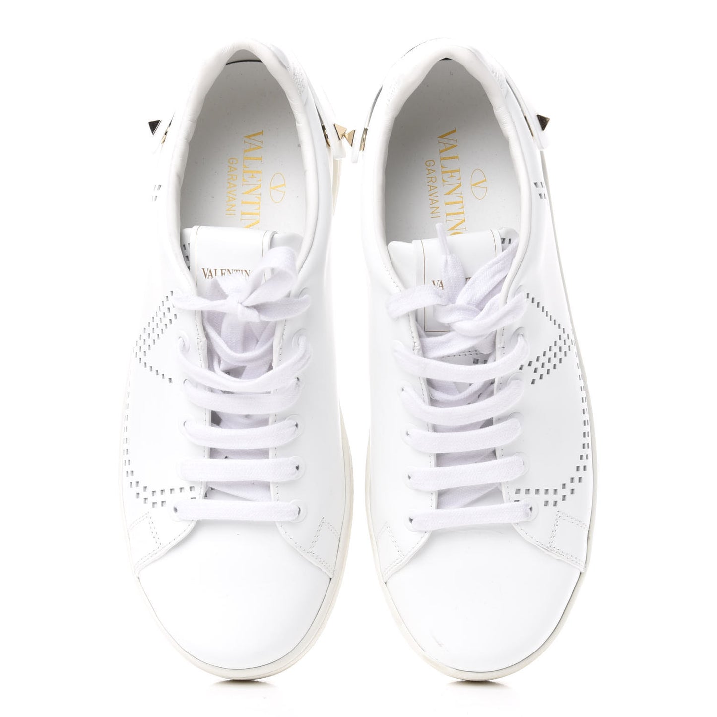 Calfskin Womens Backnet Sneakers 37.5 White
