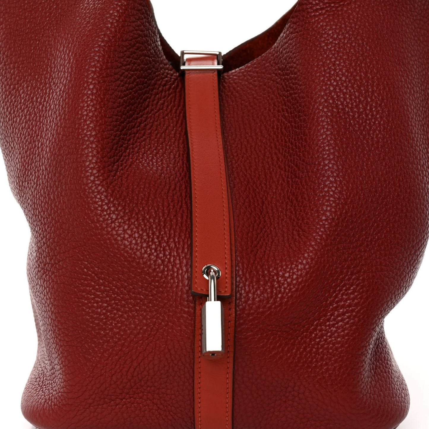 Taurillon Clemence Swift Picotin Lock 26 GM Rouge H Brique