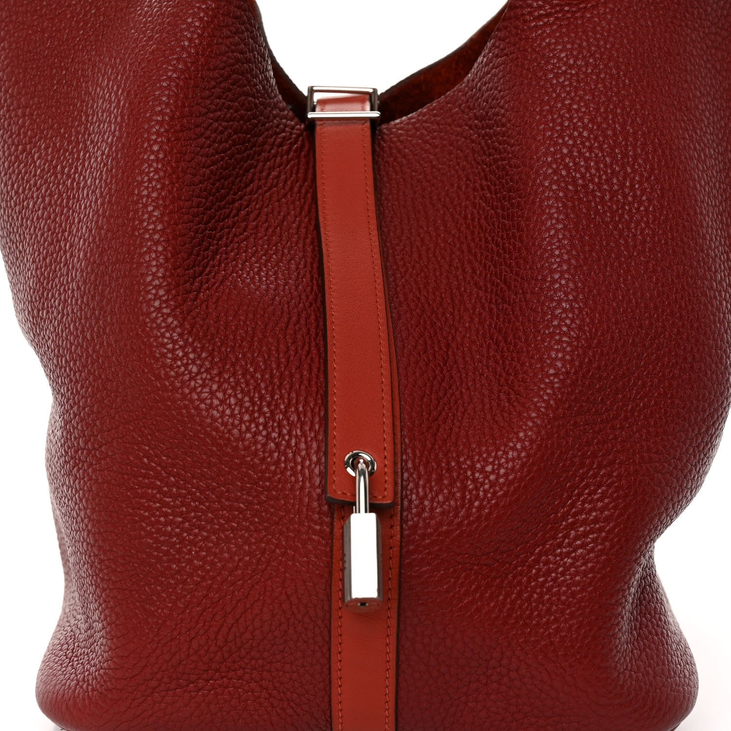 Hermes Taurillon Clemence Swift Picotin Lock 26 GM Rouge H Brique 8 of 12