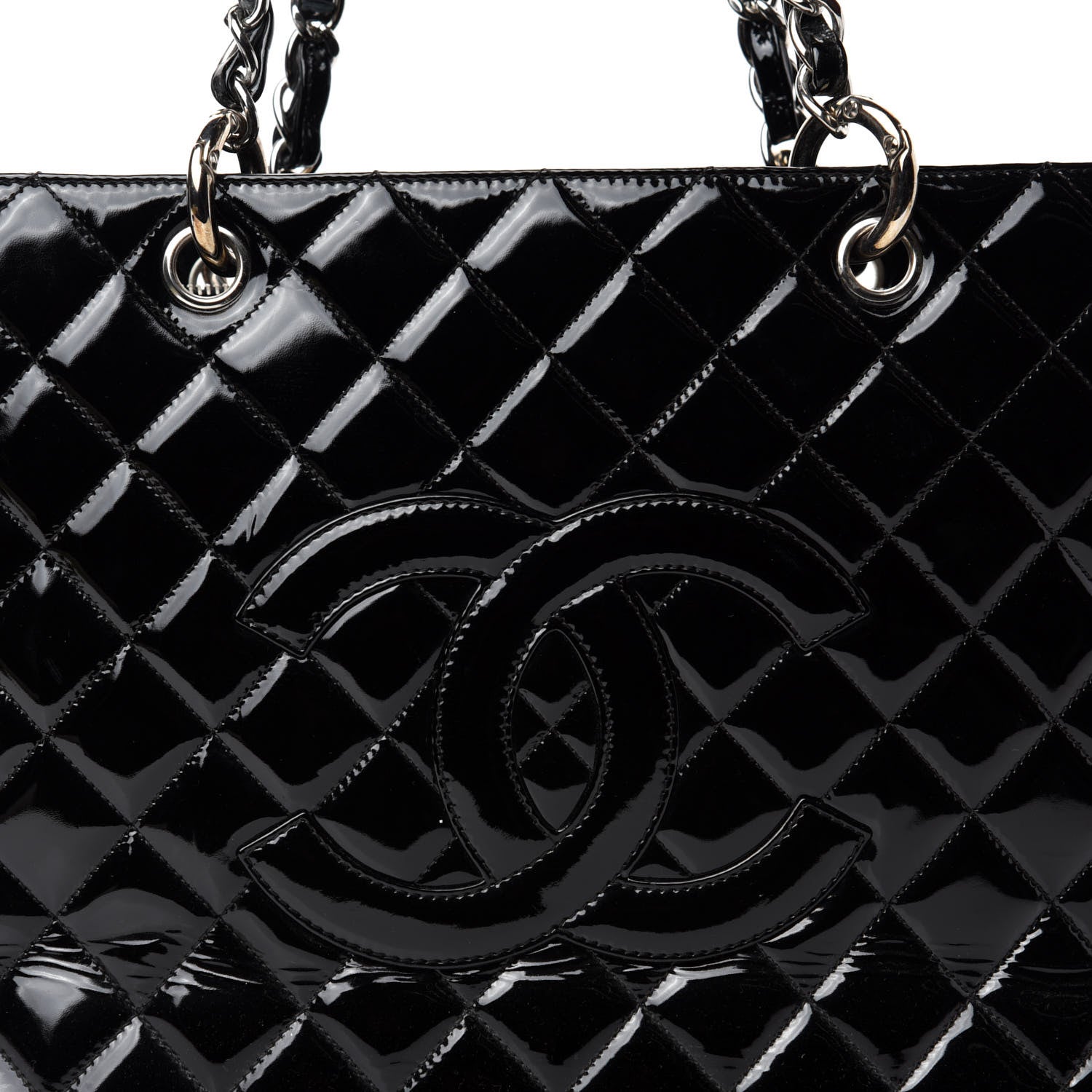 Chanel Patent Grand Shopping Tote GST Black 13 of 13