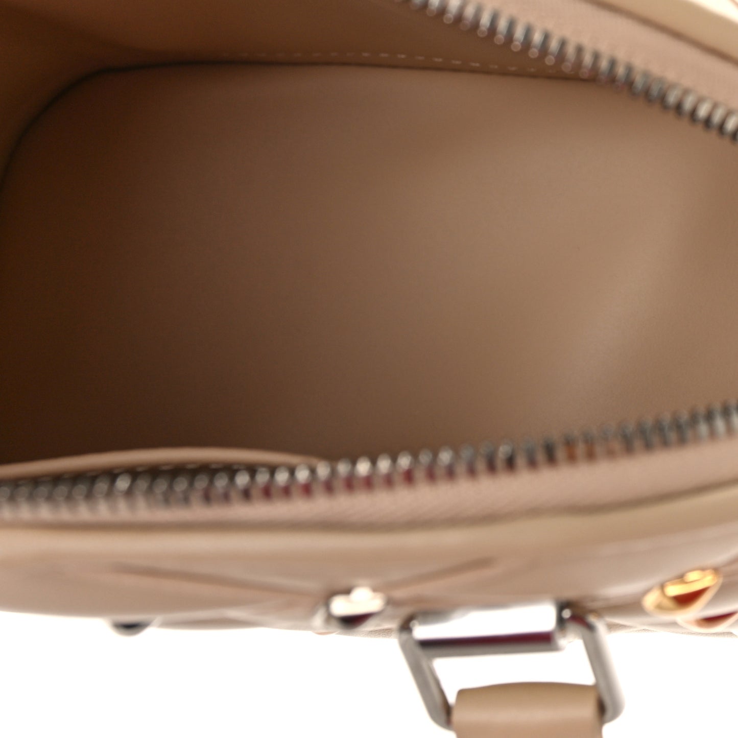 Lambskin Quilted Studded Alma BB Beige