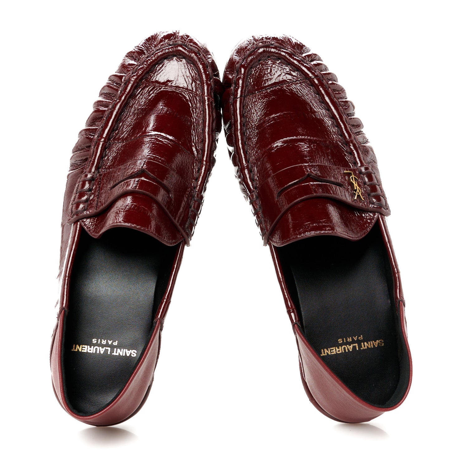 Glazed Eel Chunky Le Loafer Penny Slippers 37 Burgundy