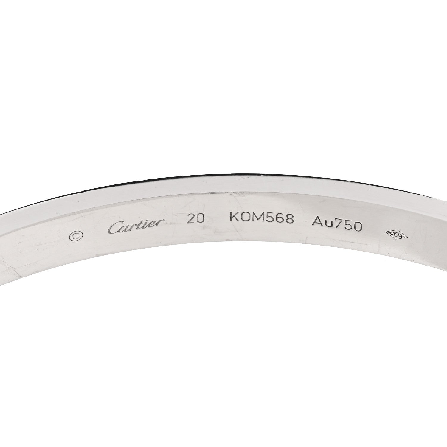 Cartier 18K White Gold LOVE Bracelet 20 4 of 6