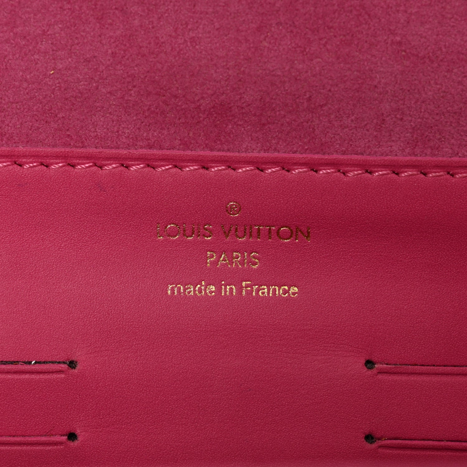 Louis Vuitton Calfskin Embossed Courtney Pochette Clutch Fuchsia 6 of 7
